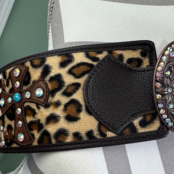 NWT Kamberley western Leopard Print Belt with Embellishment’s M/L main image 8
